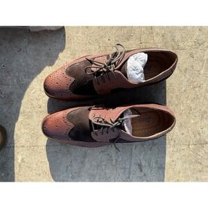 G.H. Bass Welling 9.5M‎ Brown Two Tone Leather Wingtip Oxford